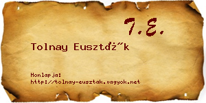 Tolnay Euszták névjegykártya